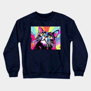 Black cat in pop art style Crewneck Sweatshirt